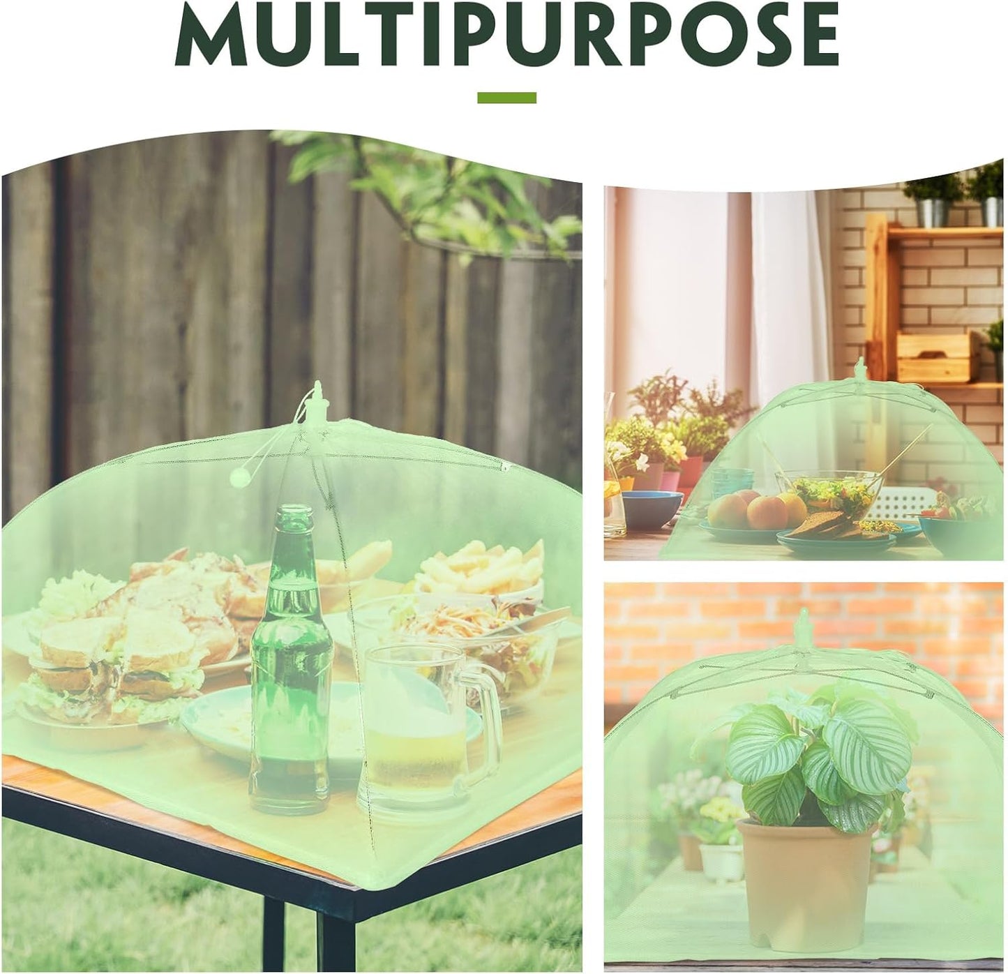 Sawysine 4 Pack Mesh Plant Cover Reusable Screen Cloche Dome Plant Protector Tent Collapsible Umbrella for Outdoor Garden Greenhouse Vegetable Flowers Strawberry from Animals(15 x 15 Inch,Green)