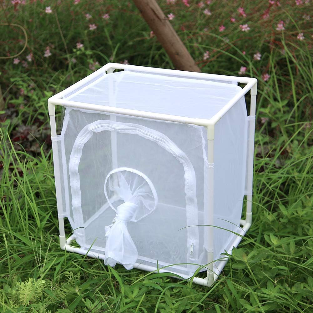 RESTCLOUD Monarch Butterfly Habitat Cage, Outdoor Insect Mesh Cage Terrarium 16" x 12" x 16"