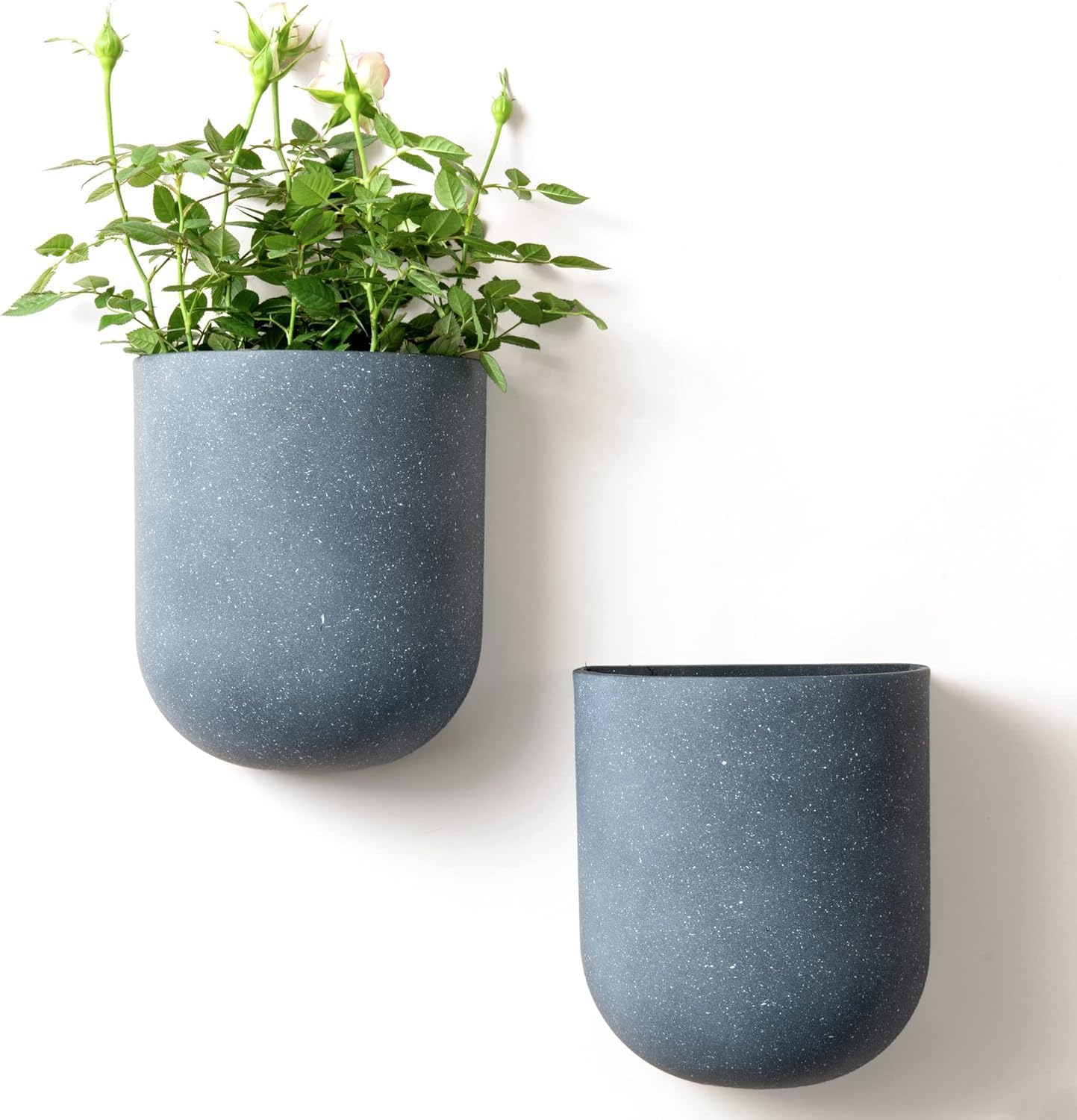 LA JOLIE MUSE Wall Hanging Planters for Indoor Plants，Hanging Flower Pots for Air Plants Succulent, Set of 2, 6 Inch, Weathered Gray