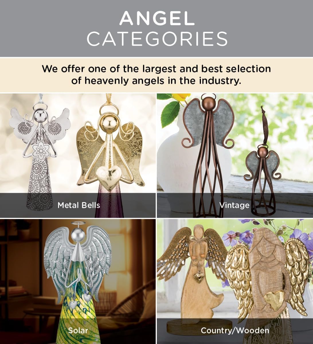 Regal Art & Gift Angel Statue - Metal Indoor/Outdoor Garden Statue Deals, Elegant Garden Decor, Beautiful Gifts for Women, Exquisite Angel Statues for Garden, 23-Inch, Gold