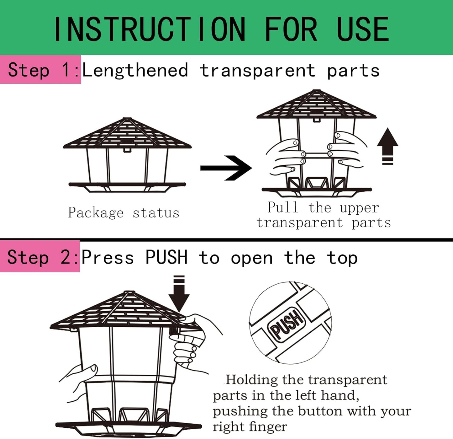 Bird Feeders for Outdoors Hanging Bird Feeder Wild Birds Seed, Brown 2 Pack