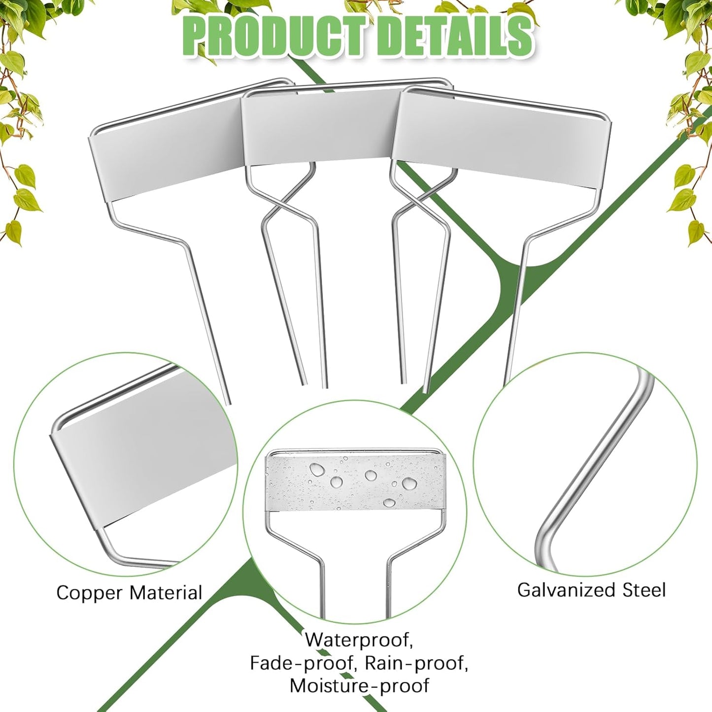 Moxweyeni 60 Pcs Metal Garden Tags Plant Labels for Garden Waterproof Plant Markers with 2 Permanent Pen Planting Nursery Tags Reusable Labels Stake for Plants(Aluminum,6 Inch)