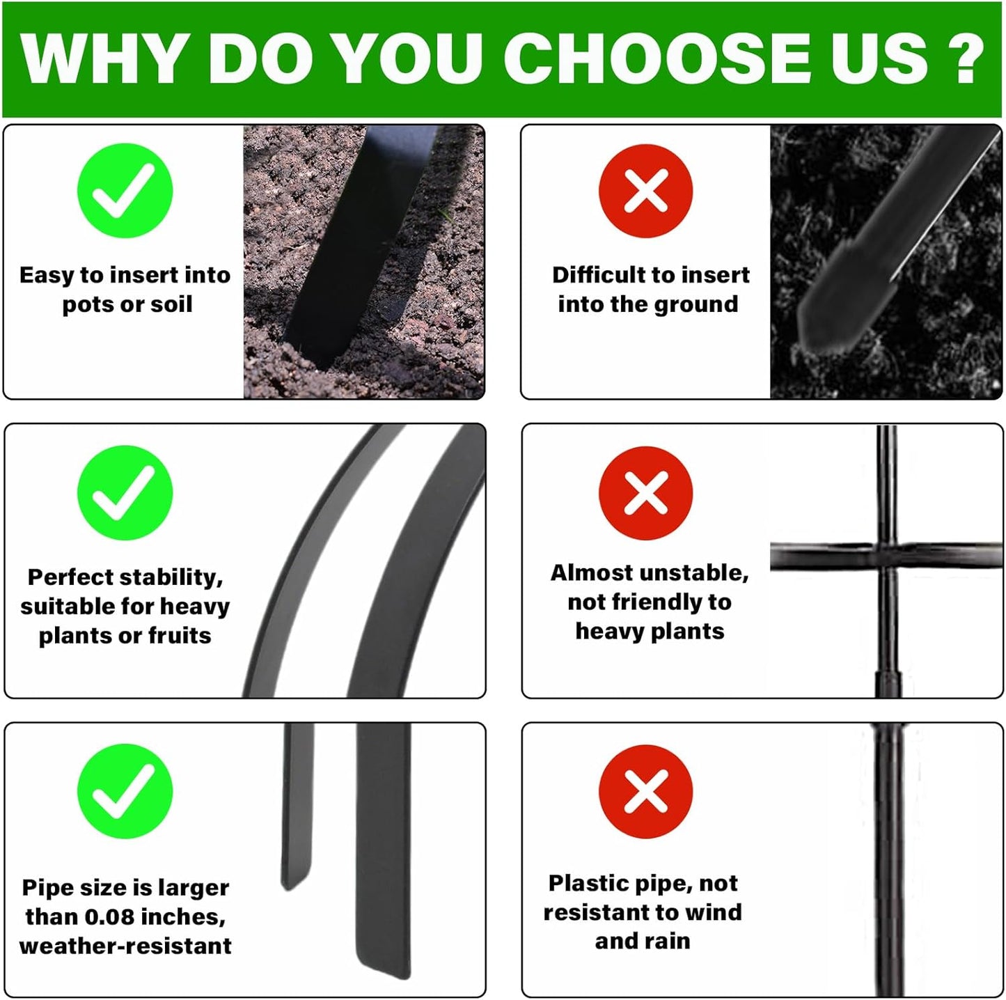 Metal Garden Trellis - 12.6" x 17.5" Durable Black Powder Coated Obelisk for Climbing Plants, Ideal for Roses, Vines, and Flowers - Easy Assembly for Indoor & Outdoor Use