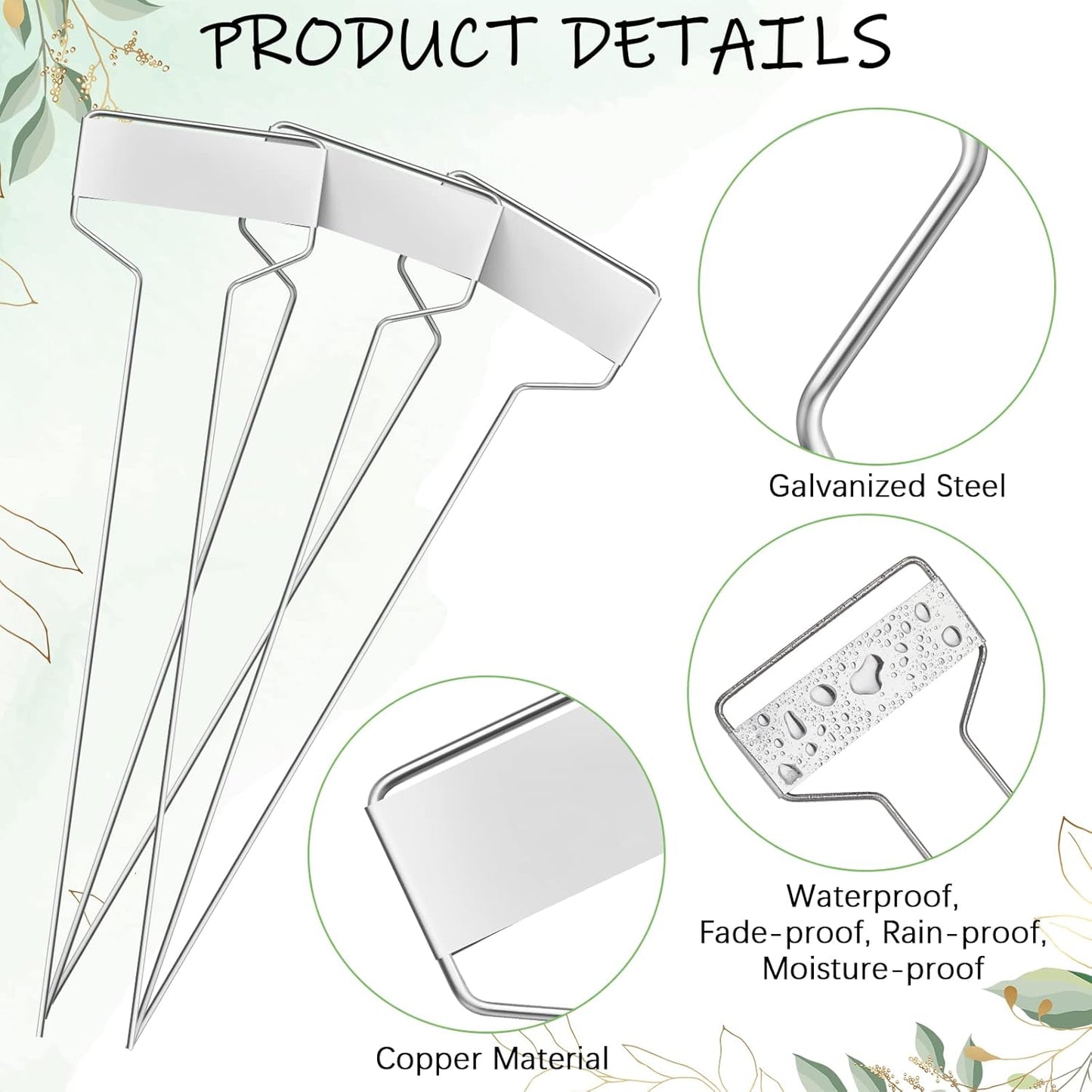 Moxweyeni 60 Pcs Metal Plant Tags - Waterproof, Reusable, Aluminum, 10 Inch with Permanent Pen