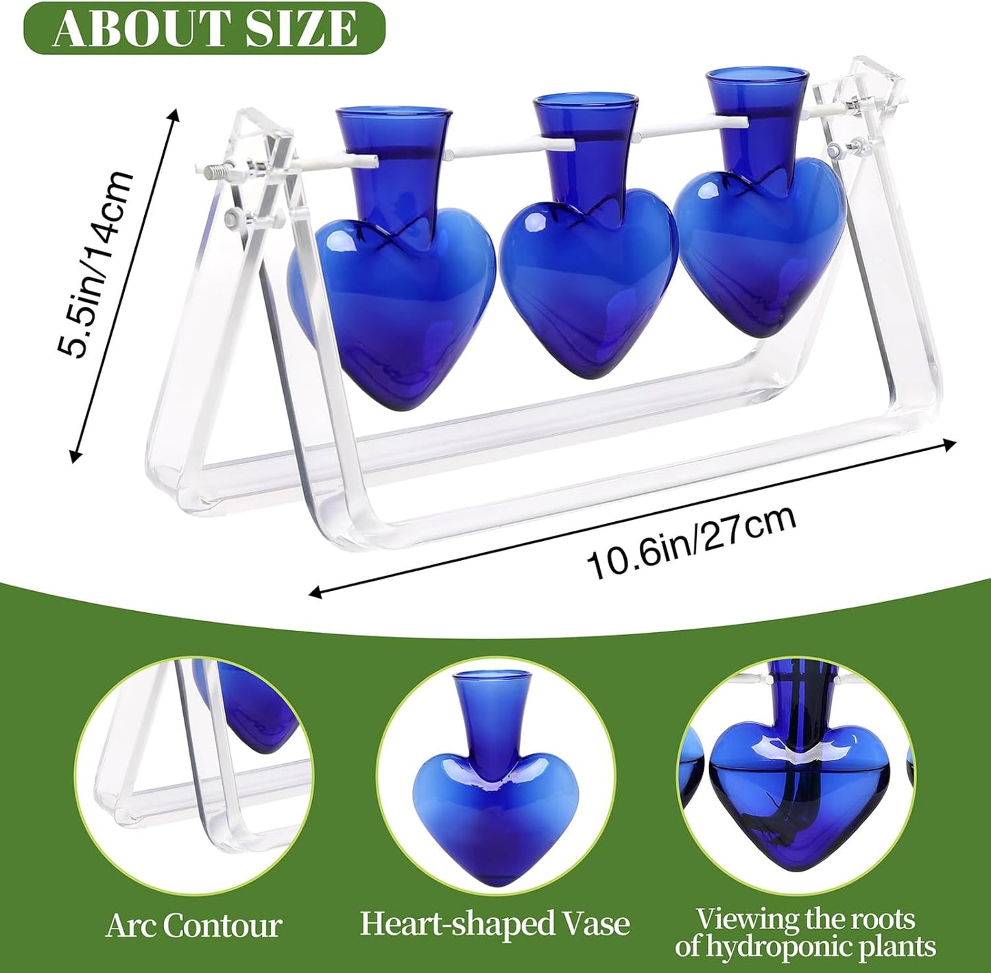 Plant Terrarium Propagation Stations with Wooden Stand Birthday Gifts for Women Plant Stand Indoor Office Home Decor