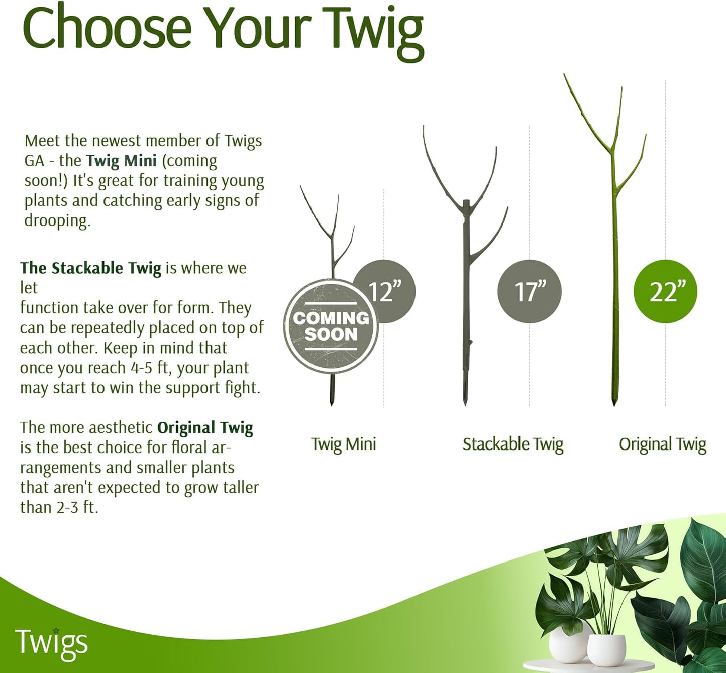 Plant Support Stakes, Stem Holder Structures for Indoor & Outdoor Use, Garden Accessories for Climbing & Potted Plants, Trellis Alternative - Peony (Light Green), 10 Pack, 22" L, Original