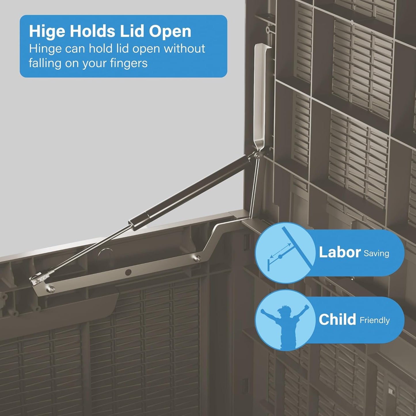 Multi-Functional 100 Gallon Patio Storage Bench - Waterproof Outdoor Deck Box & Storage Cabinet, Lockable Resin Chest for Pool/Garden Accessories, UV-Resistant, Weathered Grey