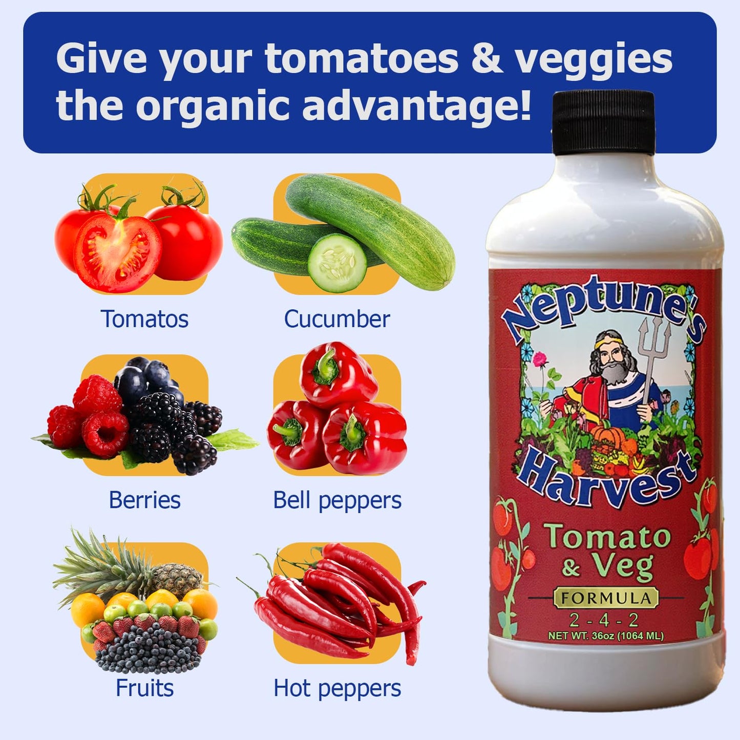 Neptune's Harvest Organic Plant Fertilizer | Liquid Fertilizer for Lawn, Garden & Houseplant | Rich in Essential Nutrients | Tomato & Veg 2-4-2 (Quart) + Fish & Seaweed Plant Food 2-3-1 (Quart)