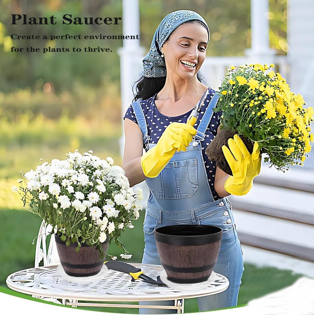 2 Pack of 14 inch Clear Plant Saucer, Plastic Plant Saucer 14 inch, Bird Bath Bowls, Heavy Duty Clear Plant Tray for Pots, Plant Saucers for Indoors Planter, Garden Water Plate 12"/13"/14"