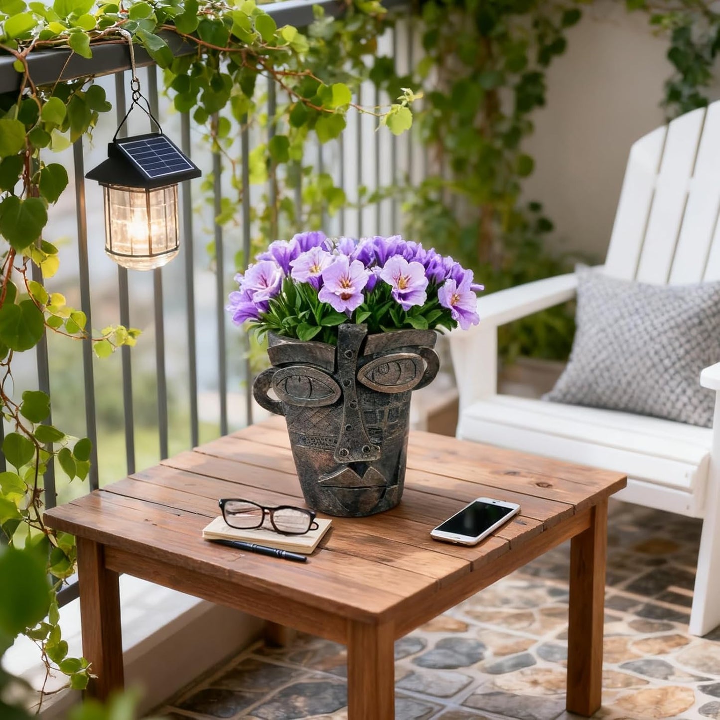 Large Flower Pots Colorful Face Planters Head Planter, Modern Abstract Funky Plant Pots Indoor&outdoor Garden Plant Ornament Show Pieces, Cute Eclectic Flower Planters Pots for Shelf Centerpieces