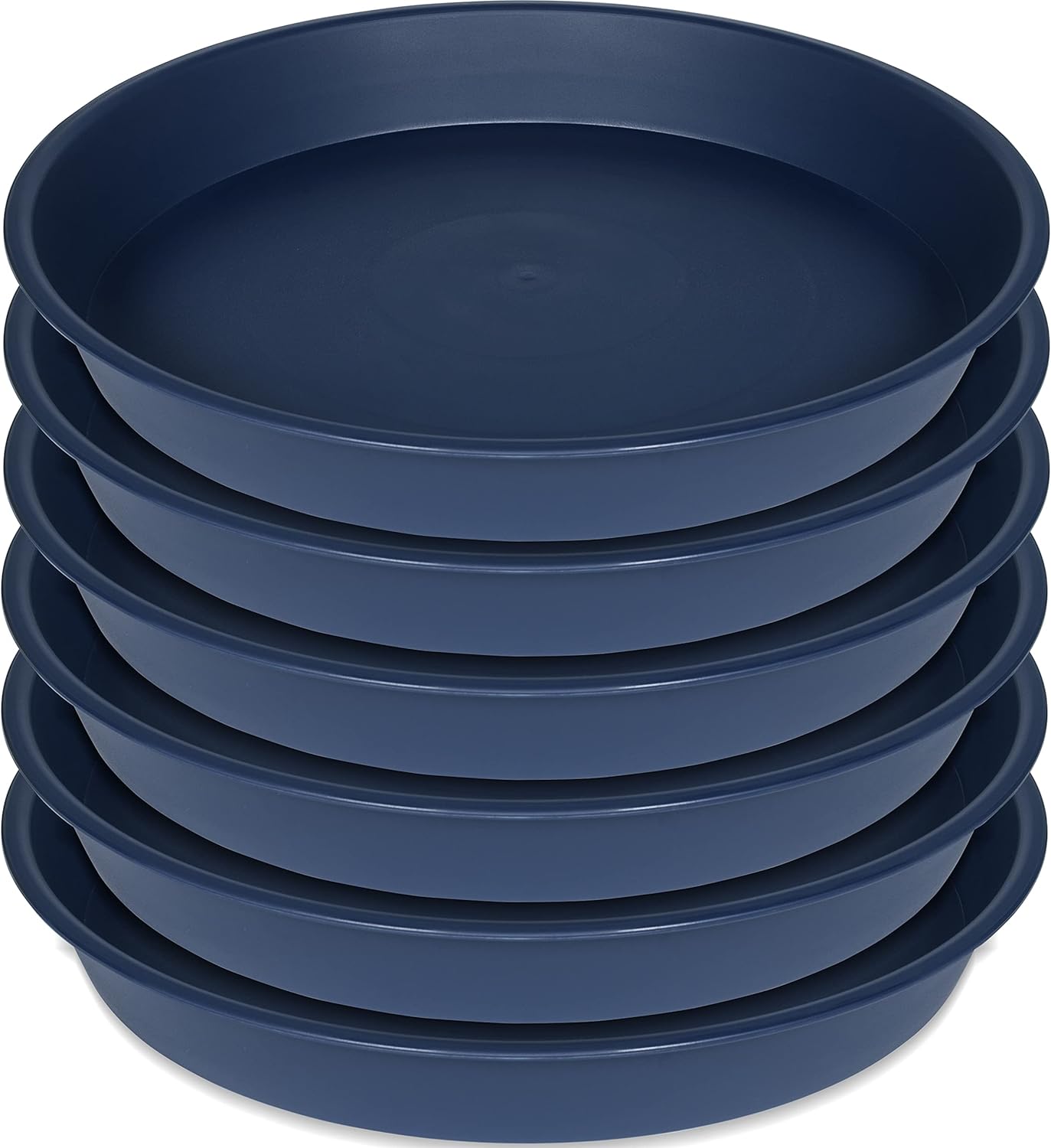 6 Pack Plant Saucer Drainage Tray, Plastic Plant Water Tray, 6 inch Flower Saucers for Indoors, Plant Dishes for Pots Base (6 inch, Blue)