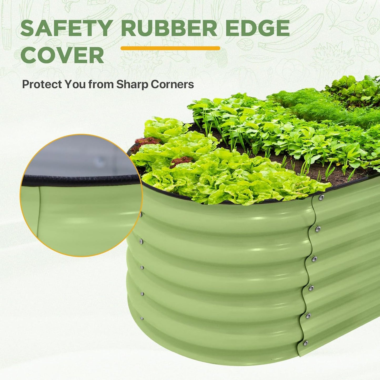 EAGLE PEAK 9 in 1 Modular 17in Customizable Elevated Raised Garden Bed Kit with Multiple Configurations, Outdoor Metal Planter Box Steel Flower Bed, Olive Green