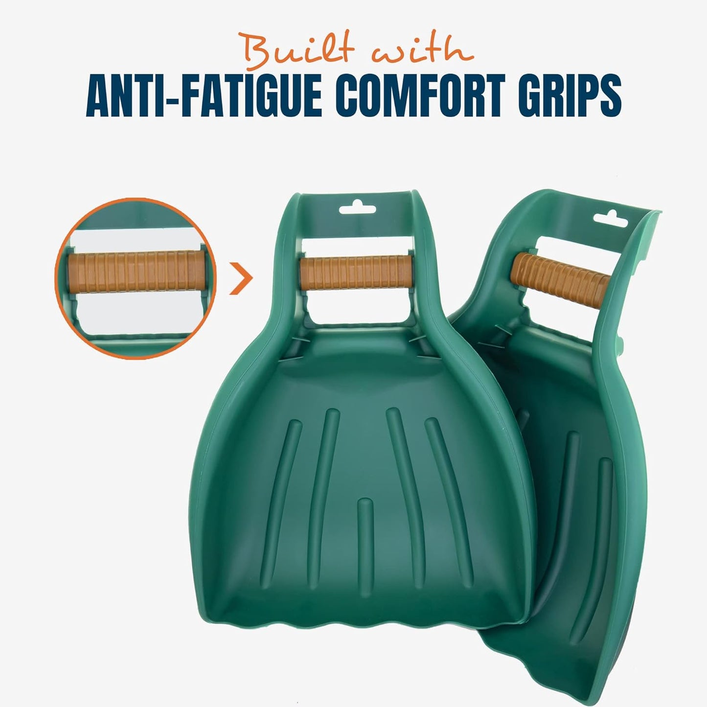 MEKKAPRO Leaf Scoops and Claws V2.0, 1-Pair (2 Pieces), Sturdy Ergonomic Grip Leaf Rake, Large Hand Held Garden Rake Grabbers for Leaf, Garden Claw for Lawn Grass Removal