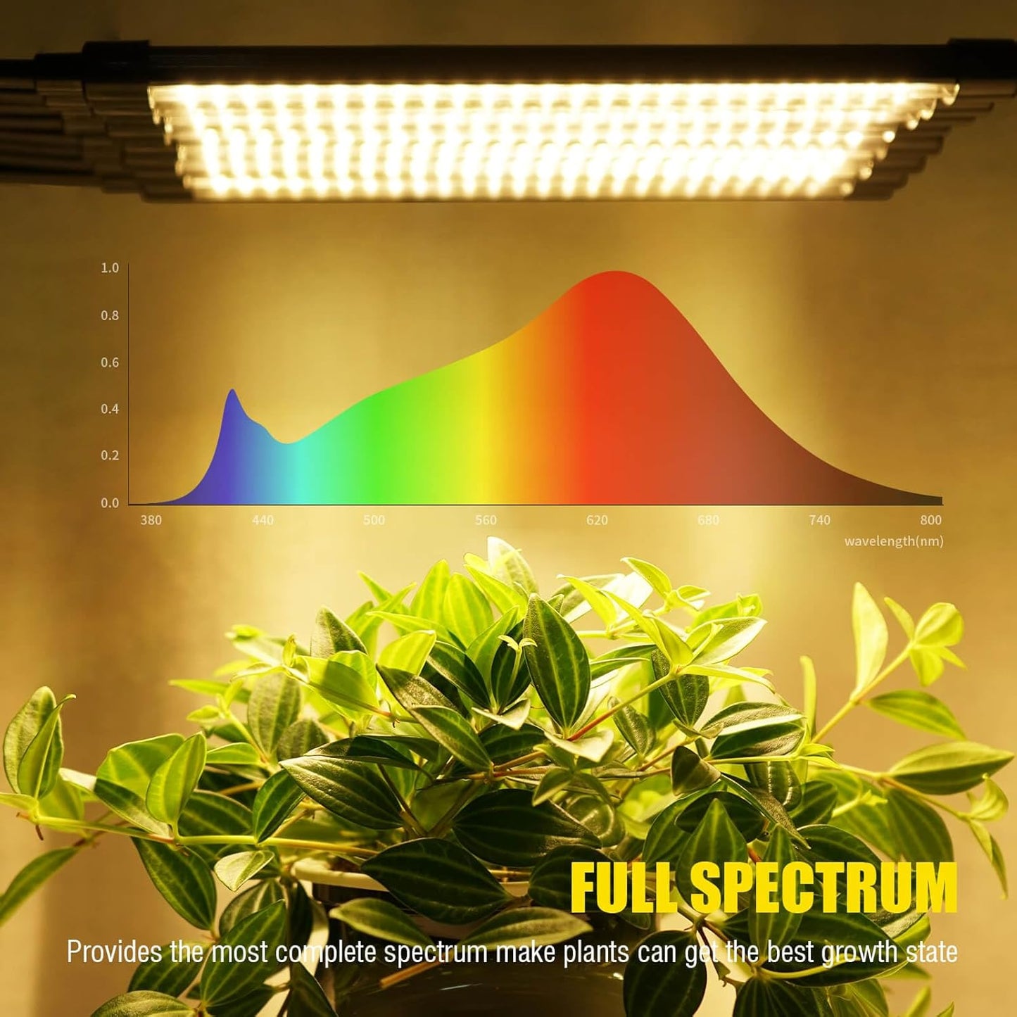 Grow Lights for Indoor Plants 10 Heads 500 LEDs, Full Spectrum Grow Light for Indoor Growing with Tripod Stand, Auto On/Off Timing 4/8/12H, Plant Grow Lights Indoor (Full Spectrum)