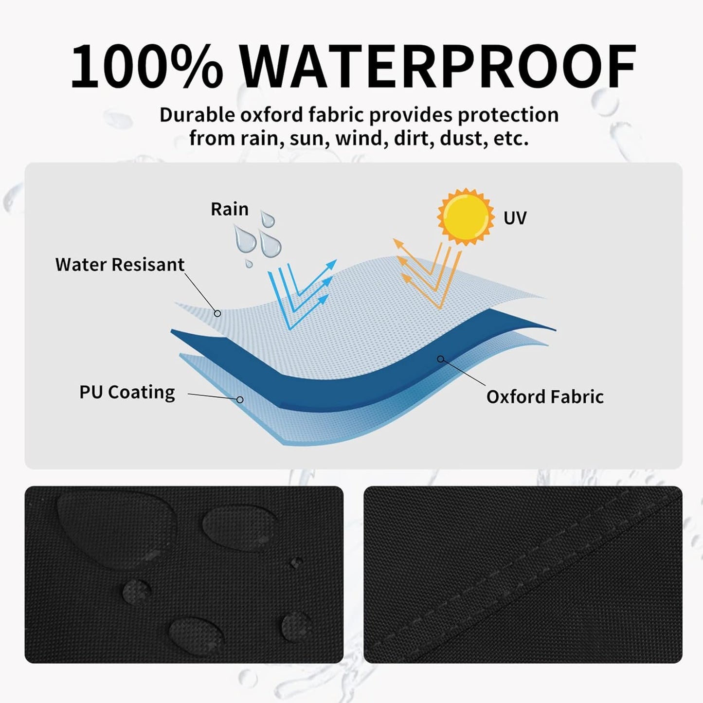 Easy-Going Patio Heater Cover with Zipper and Storage Bag, Waterproof Outdoor Heater Cover Dustproof, UV-Resisant, Wind-Resistant (89" H x 33" D x 19" B, Black)