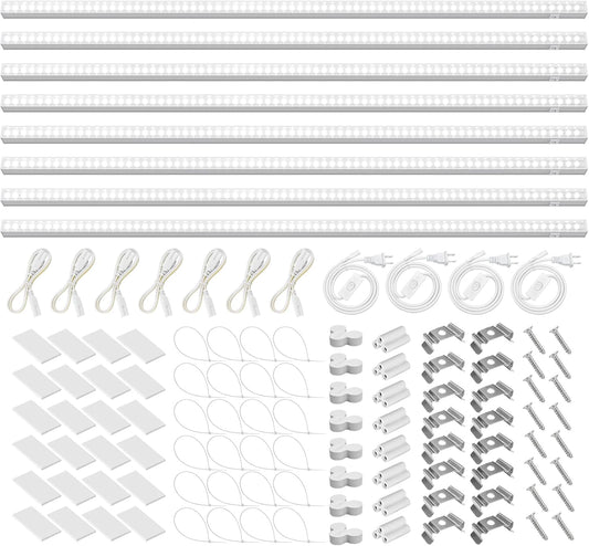 Barrina T5 Grow Lights for Indoor Plants, 3FT 128W (8 X 16W) Full Spectrum Grow Light with Separate Switch, Linkable Grow Lamp, Indoor Plant Lights for Growth, Plug and Play, 5000K, 8 Packs