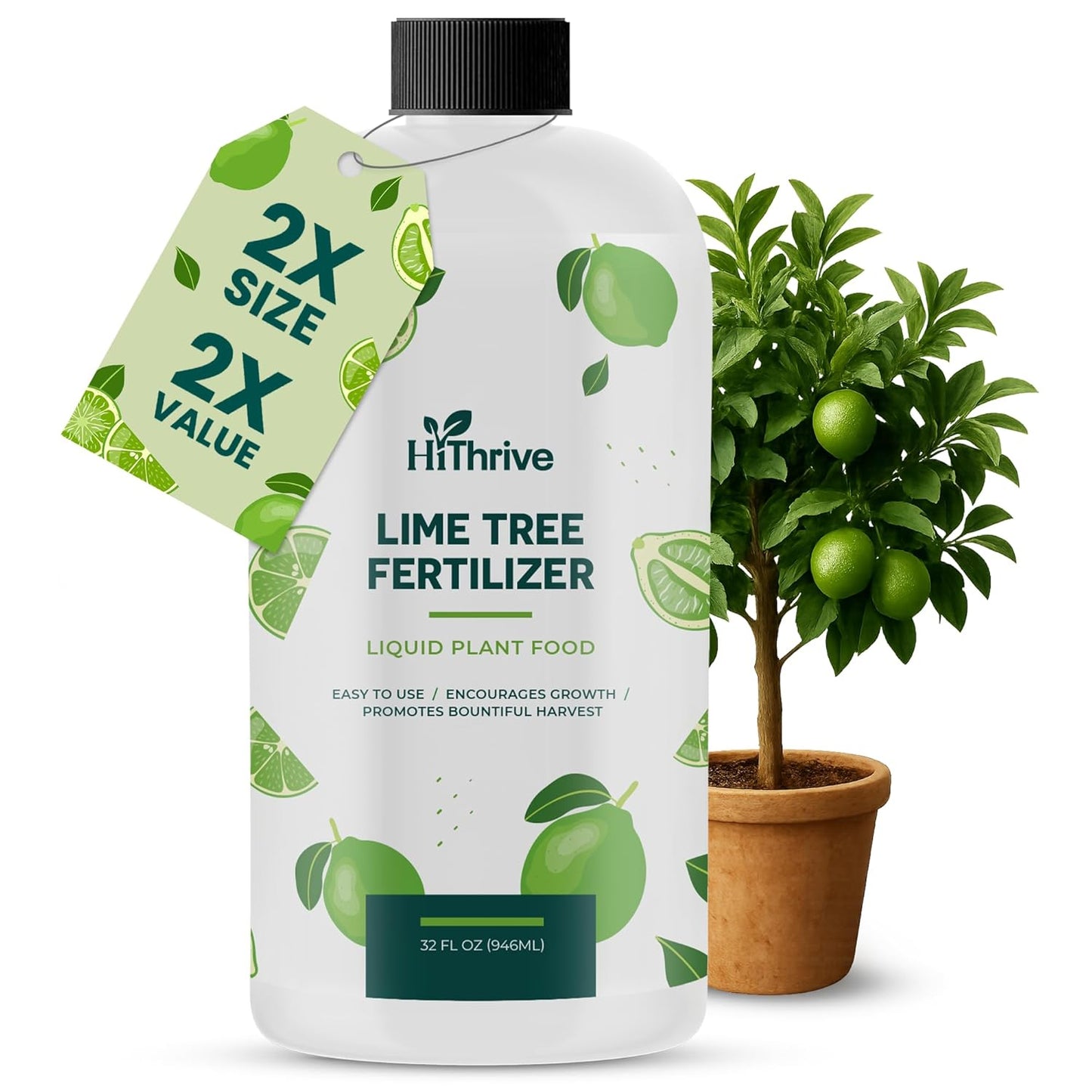 32oz Citrus Tree Fertilizer for Lime Trees Live Plants - Makes 32 Gallons of Liquid Lime Tree Fertilizer - Ideal Citrus Plant Food, Promotes Healthy Trees and Zesty Fruits for All Limes