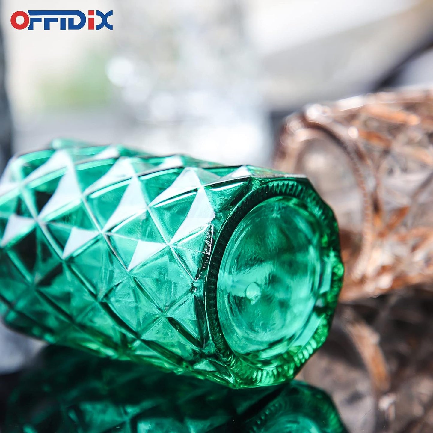 OFFIDIX Fine Mist Plant Mister, Handheld Pressure Glass Spray Bottles, 0.35L/11.8oz Watering Can with Adjustable Nozzle for Outdoor Indoor Gardening and Cleaning Work (Green)