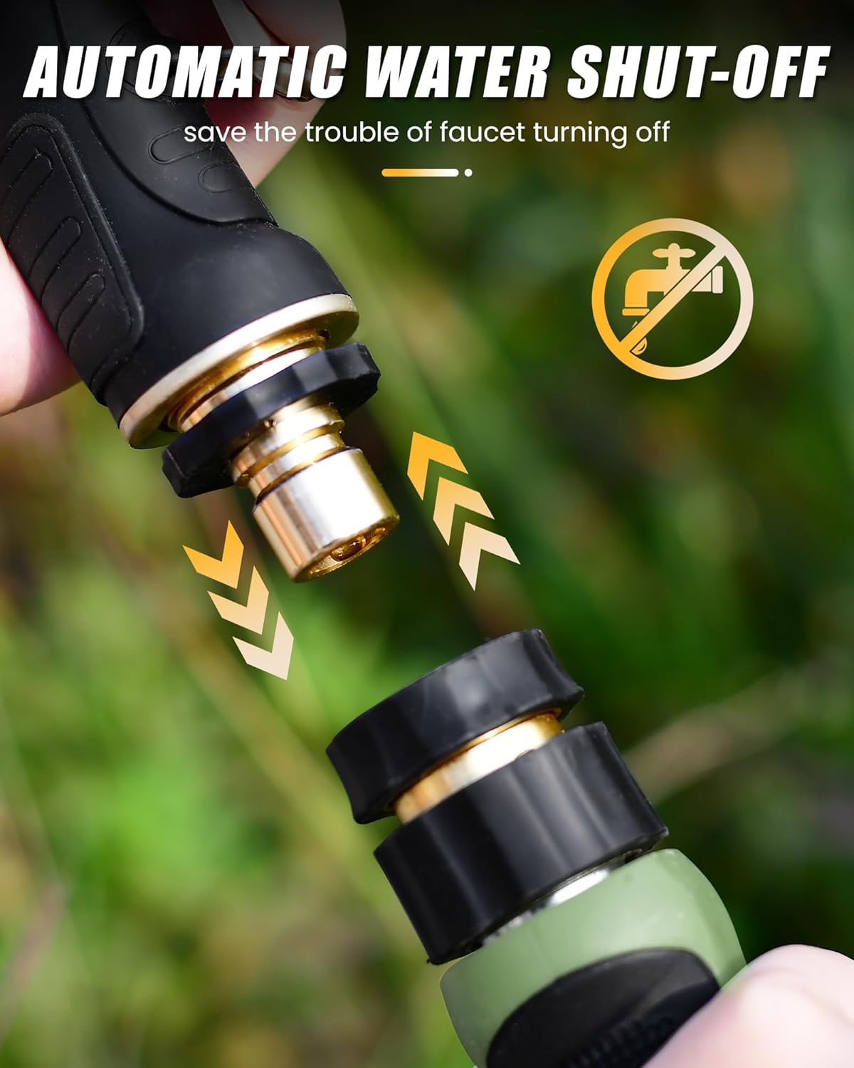 RAINPOINT Garden Hose Nozzle, Hose Sprayer Nozzle with 9 Spray Patterns, High Pressure Water Hose Nozzle Heavy Duty Metal Hand Sprayer, Watering Plants and Lawn, Car Washing, Pet Showering,Grey 2pcs