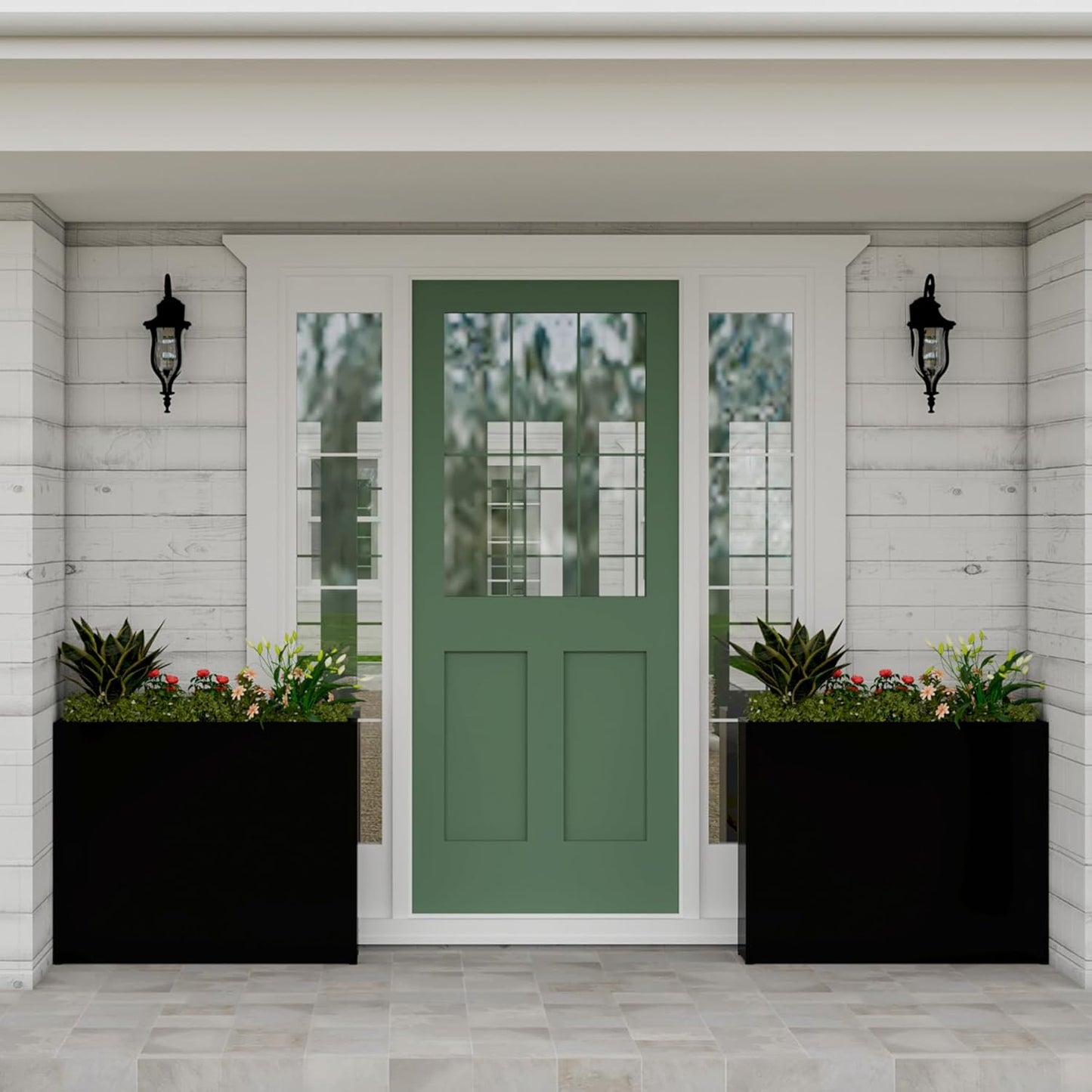 38" L x 10" W x 30" H Black Planter Box - Thickened Galvanized Steel with Weather-Resistant Coating, Heavy-Duty Raised Garden Bed for Outdoor Plants, Easy Assembly & Adjustable Feet