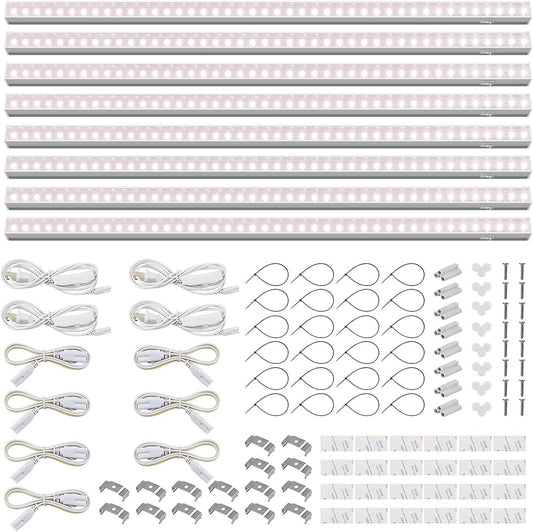 Barrina T5 Grow Lights, Full Spectrum, 4ft 160W (8 x 20W, 1000W Equivalent), LED Grow Light Bulbs, Plant Lights for Indoor Plants, Greenhouse, Plug and Play, Pinkish White, 8-Pack