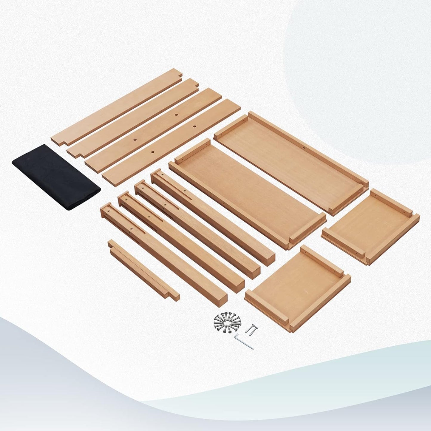 Psilvam Raised Garden Bed with Legs, Poly Lumber Raised Planter Box, Outdoor Elevated Garden Bed Suit for Backyard, Patio, Balcony 34" D x 18" W x 30" H（Teak Color）