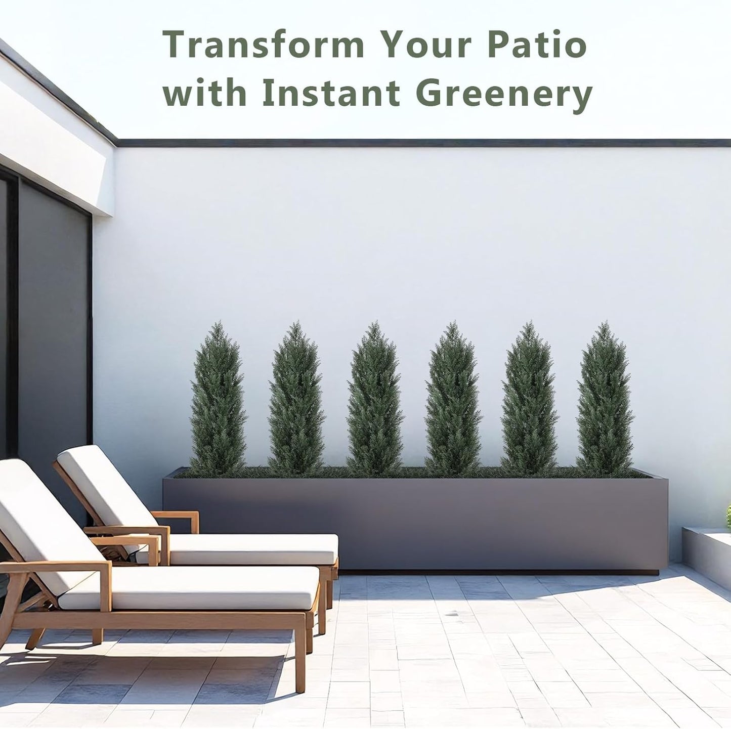 THE BLOOM TIMES 4ft Topiary Trees Artificial Outdoor 2 Pack – UV Resistant Faux Cedar Pine Cypress Bushes and Shrubs, Fake Potted Plants for Front Porch Outside Planter Patio Decor, Set of 2 (4 Foot)