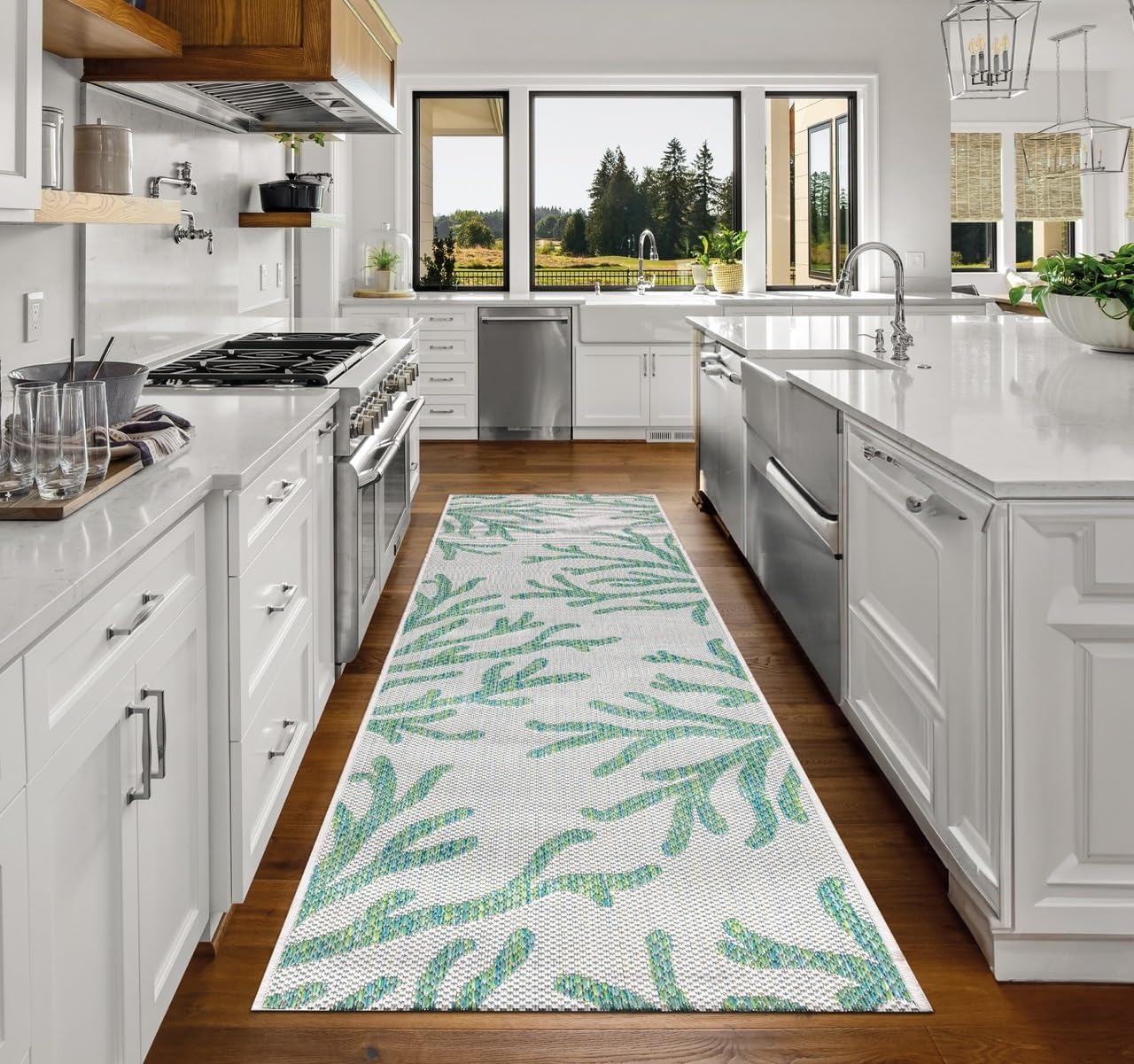 Keen Home Design Terrace Outdoor Runner Rug - 2x8 Washable Indoor/Outdoor Rug for Patio, Kitchen, Balcony, Beach, Garden, Deck and Porch, Size: 2'2"x7'7"