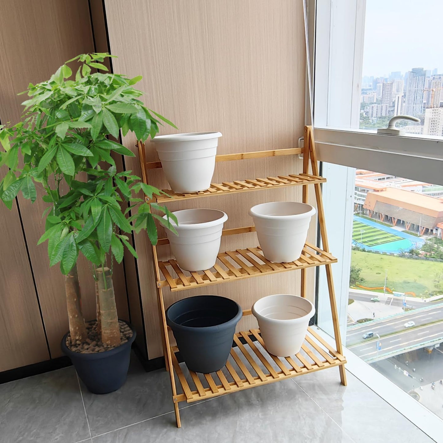 Plant Pots Set of 5, 10" Outside Diameter Flower Pots, 8.5" Inner Diameter Plant Planters with Drainage Hole, Durable Garden Pots Perfect for Indoor & Outdoor Plant Planting, Decor, White