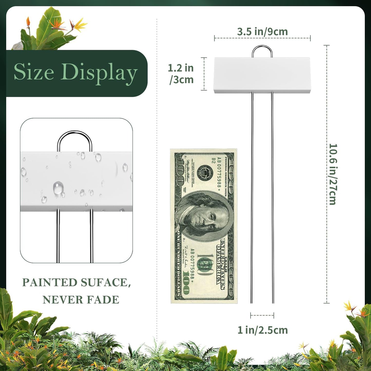 30 Pack Metal Plant Labels for Outdoor Garden Waterproof Plant Markers, Labels Garden Markers for Seedlings Herbs Vegetable Greenhouse Gifts with Pen - White