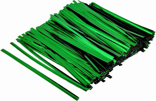 800 Pcs Metal Twist Ties 4 Inches Twist Straps for Bread Bags Candy Bags Snack Bags Halloween Party Cake Favor (Green)