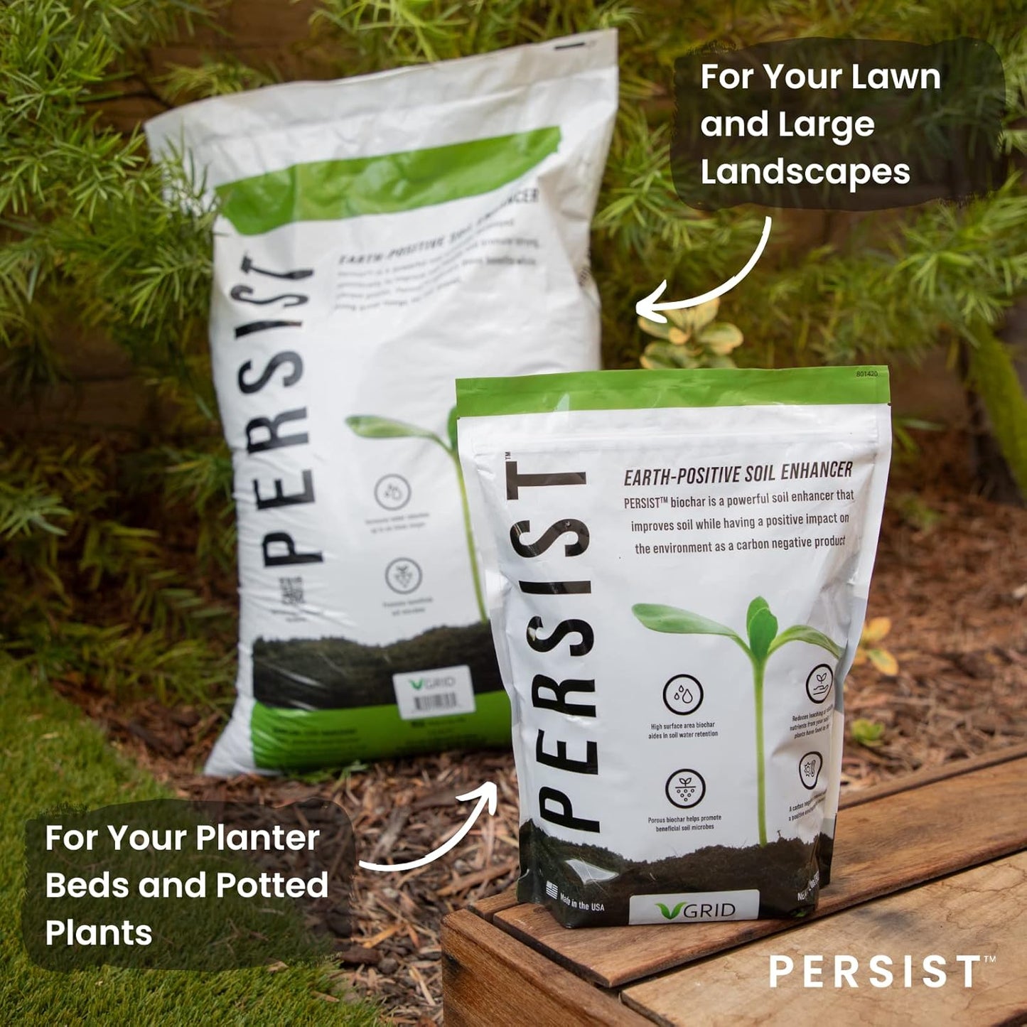 Persist Horticultural Charcoal 1.5 cuft, Biochar Soil Amendment for Plants, Improves Soil Quality, 100% Natural Active Carbon and Fertilizer Enhancer for Gardens.