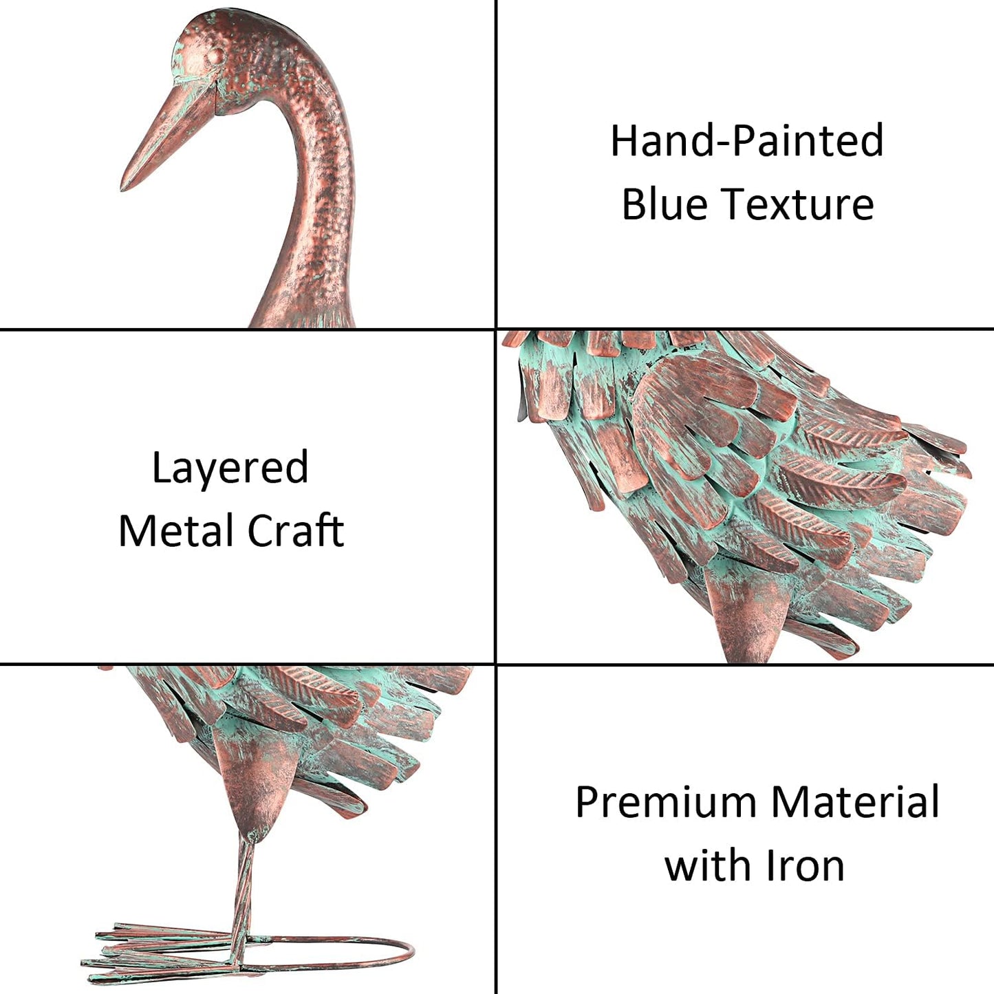 Garden Outdoor Statue Metal Duck Art Sculpture for Lawn, Farm and Patio - 25 Inches