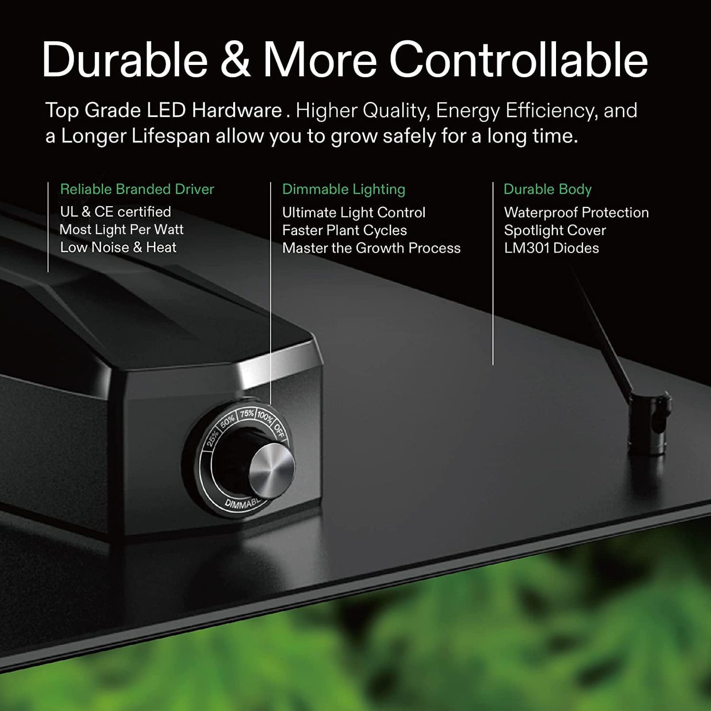 VIVOSUN 2.7 x 2.7 ft. Growing Tent Kit Complete, 32" x 32" x 63" Grow Tent Complete System with VS1000 Led Grow Light 4 Inch 190CFM Inline Fan Carbon Filter and 8 ft. Ducting Combo