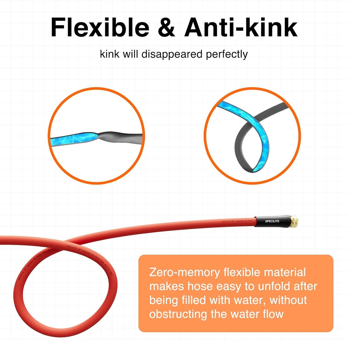 3/4" Hot/Cold Garden Water Hose 150 ft, -50℉-190℉,Flexible & Lightweight With 3/4" Brass Fittings for Yard, Outdoor, Farm, Red