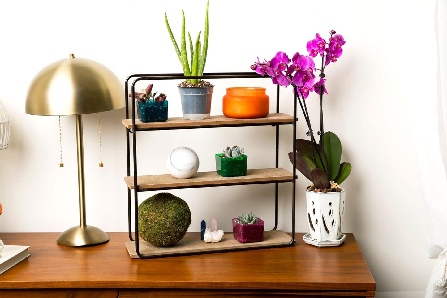 rePotme 4 x 6 inch Ceramic Orchid Pot (White Diamond) - Hexagon Orchid Pot with Holes