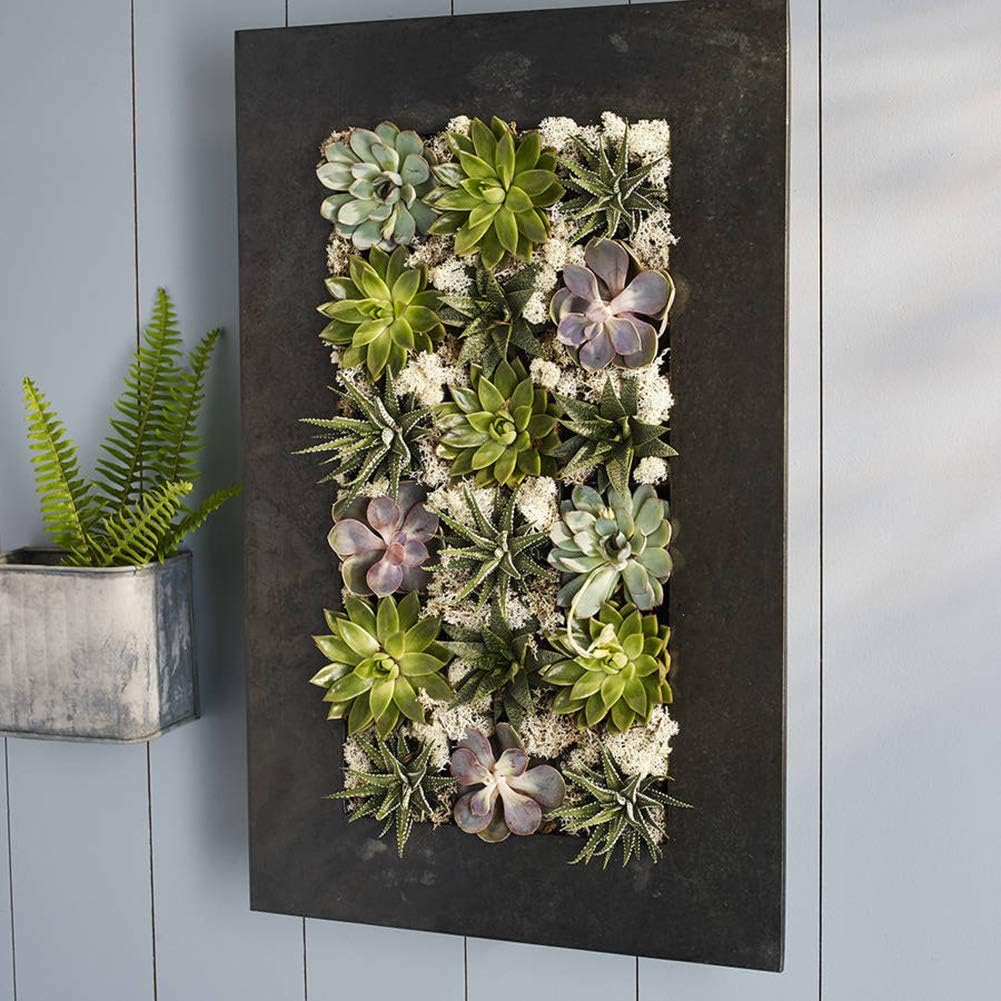 Modern Home Living Wall Galvanized Steel/Zinc Succulent Planter (Black Zinc, 18 Pocket)