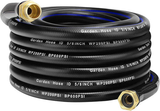50 FT Garden Hose, Flexible No Kink Heavy Duty Garden Water Hose Flex Copper Bullet Collapsible Washer Rubber Hose 5/8" Soft Lightweight Outdoor Waterhose Manguera Para Jardin