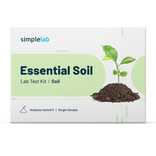 Essential Soil Test by SimpleLab | Soil Quality Tester for 5 parameters Like pH, Organic Matter, Nitrate, Phosphorus, and Potassium | Soil Testing Kit