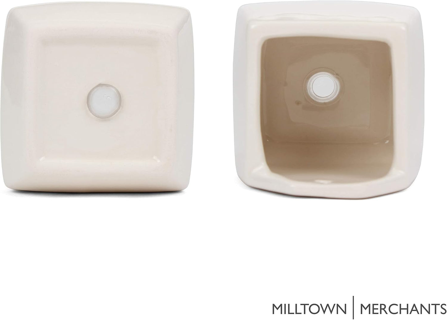 Milltown Merchants Succulent Wall Planter - Black Ceramic Planter - Succulent Plant Pot - Hanging Vase for Living Wall (1 Pack/Contemporary/White)