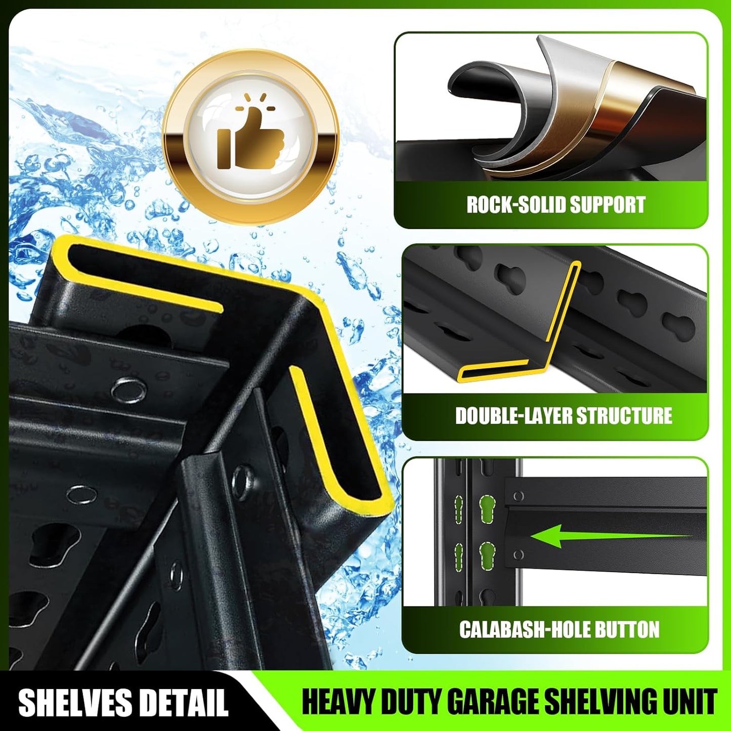 72''H*59''W Storage Shelves,5 Tier Garage Shelving 3500LBS Heavy Duty,Metal Shelves Adjustable Industrial Shelving Units,Rustproof Shelf Rack for Garage, 72''H*59''W*19.7''D