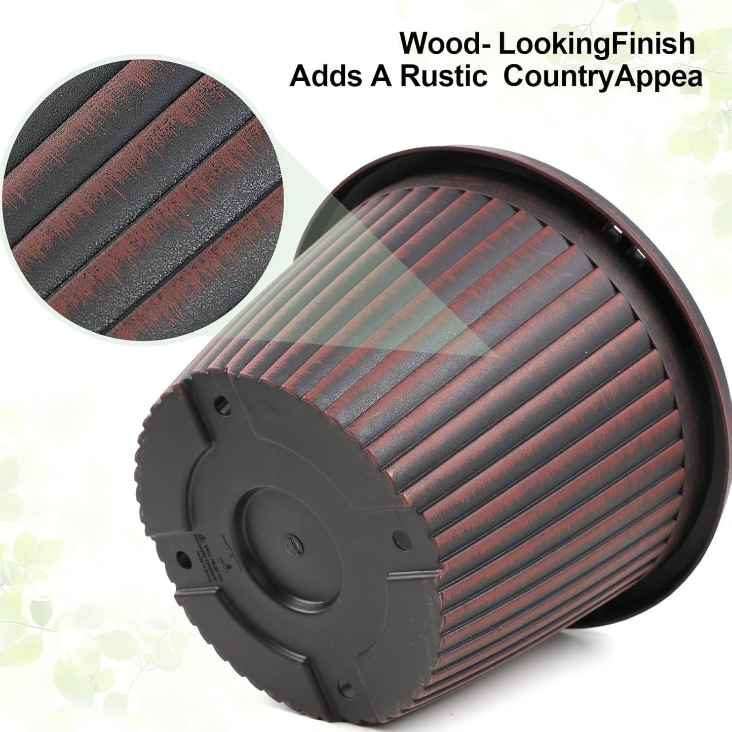 Large-Planter-Indoor-Outdoor Plant Pots, 16 inch 4 Pack Plastic Flower Pots with Saucer And Drainage Holes, Modern Garden Planters For Planting Medium Large Plants， Decorative Resin Garden Pots