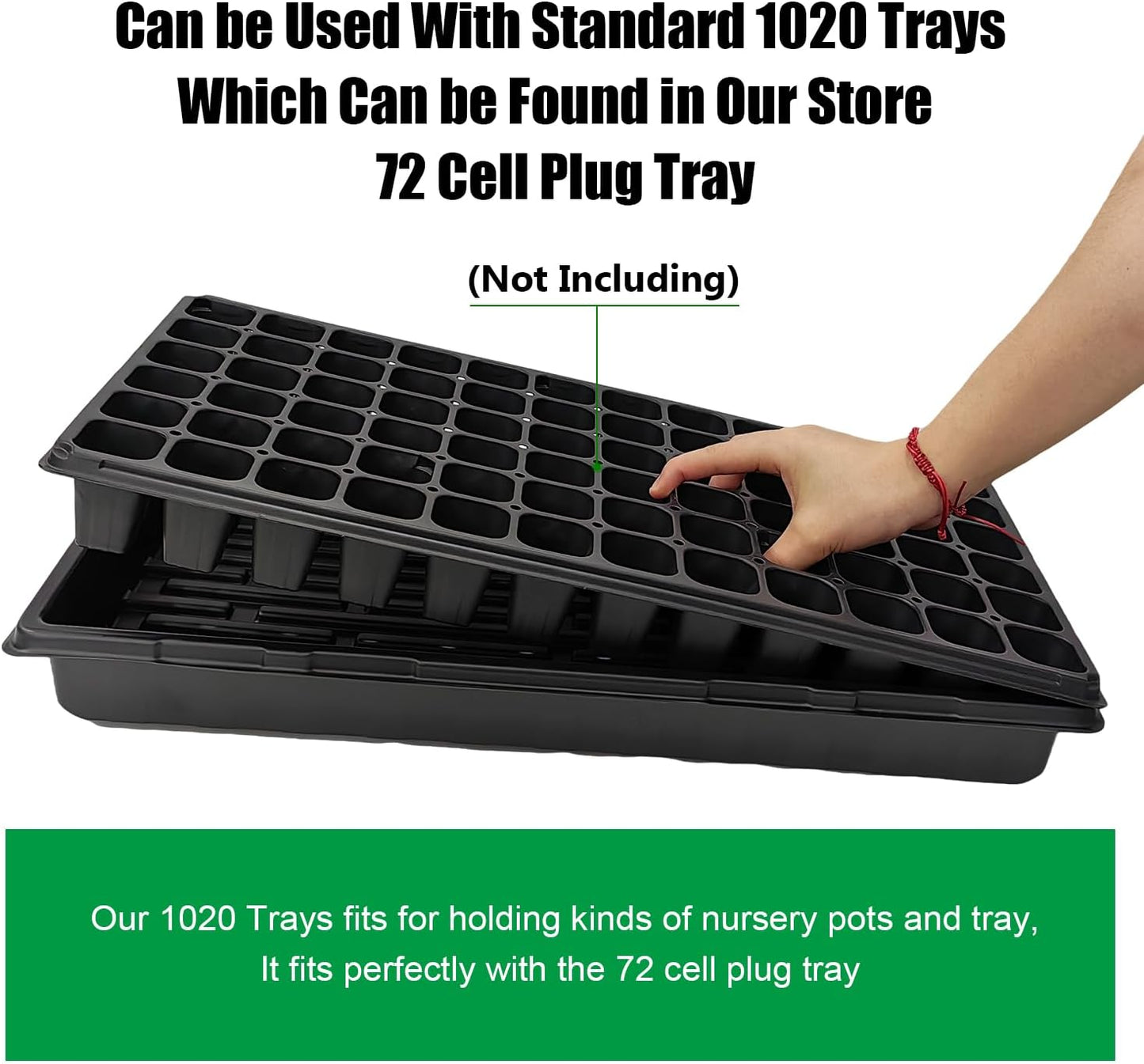 20 Pack 1020 Trays, No Drain Holes, 20" x 10", Extra Thick Heavy Duty Seed Starting Trays -Reusable Propagation Flats for Microgreens, Seedlings, Plant Germination, Fodder and Transplant