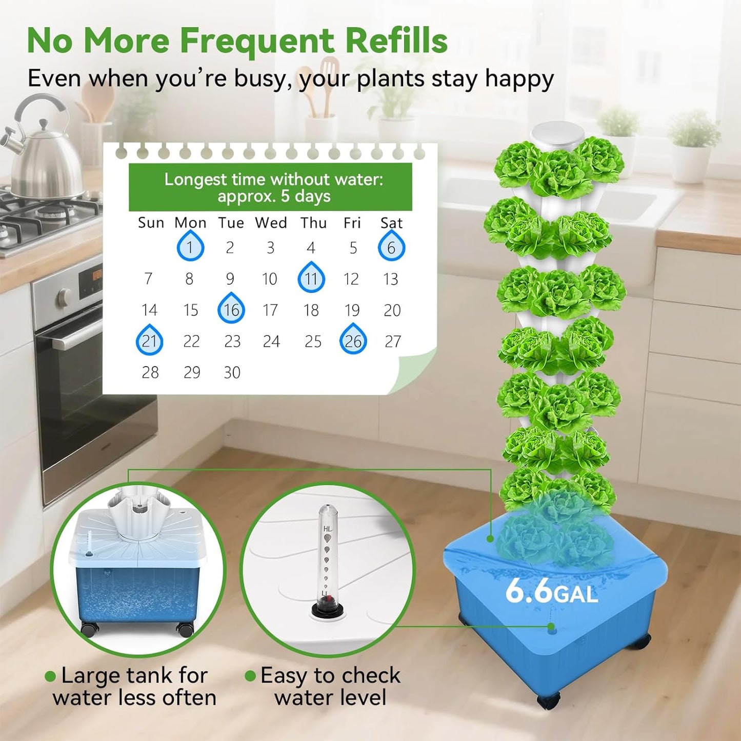 BAOSHISHAN Vertical Hydroponic Garden Tower, 40 Pods 8 Tiers Hydroponics Tower Outdoor, Vertical Hydroponic System with Water Pump for Vegetable Herb Fruit