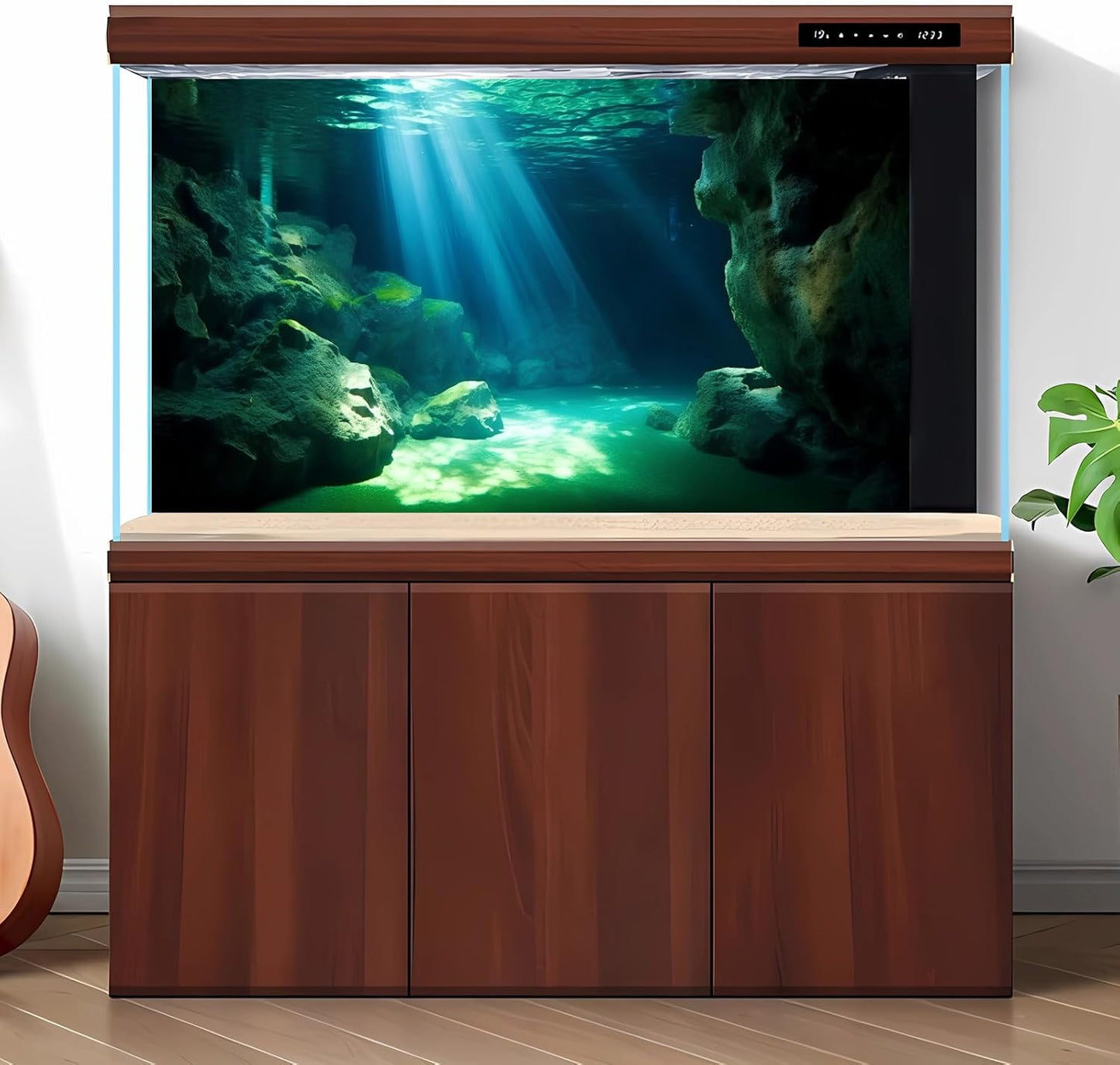 Underwater Fish Tank Background Under The Sea Cave Style Aquarium Background Ocean Floor Cave Sunlight Fish Tank Backdrop Tropical Fish Aquarium Terrarium Backgrounds Decorations 24x16in
