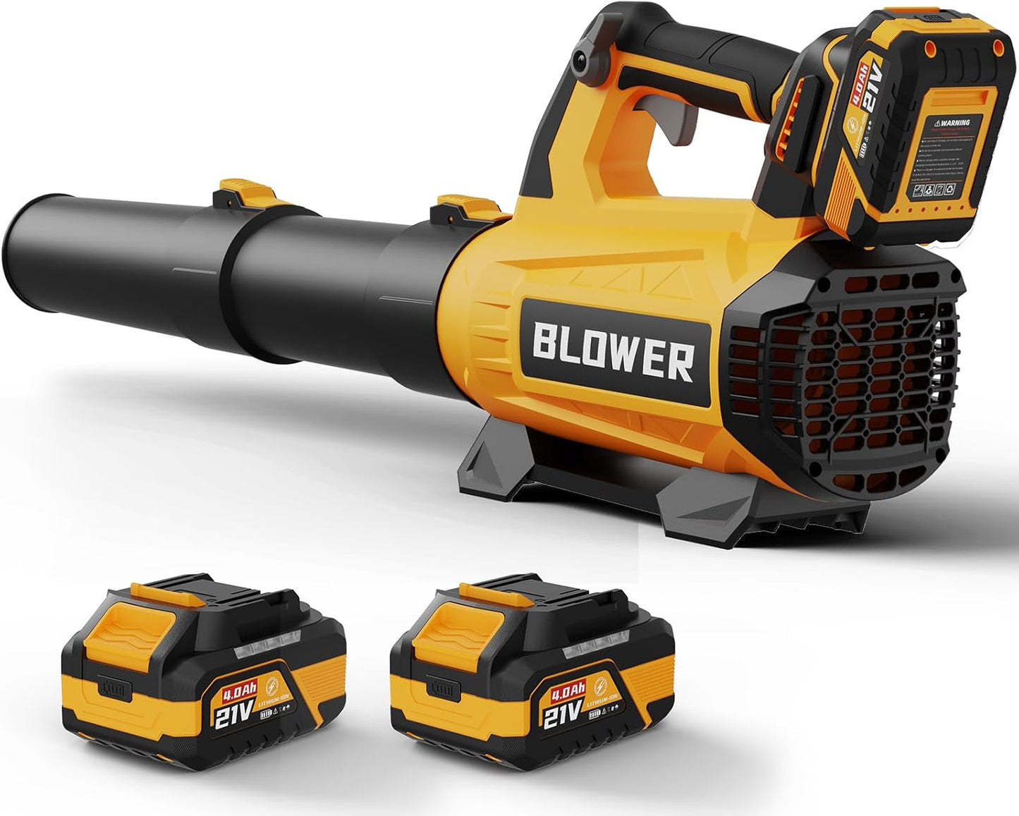 Leaf Blower Cordless (Upgraded) - 630CFM/160MPH, 21V Powerful Electric Cordless Leaf Blower with 2 x 4.0Ah Batteries and Charger, Battery Powered Leaf Blowers for Lawn Care, Patio, Yard, Dust, Snow