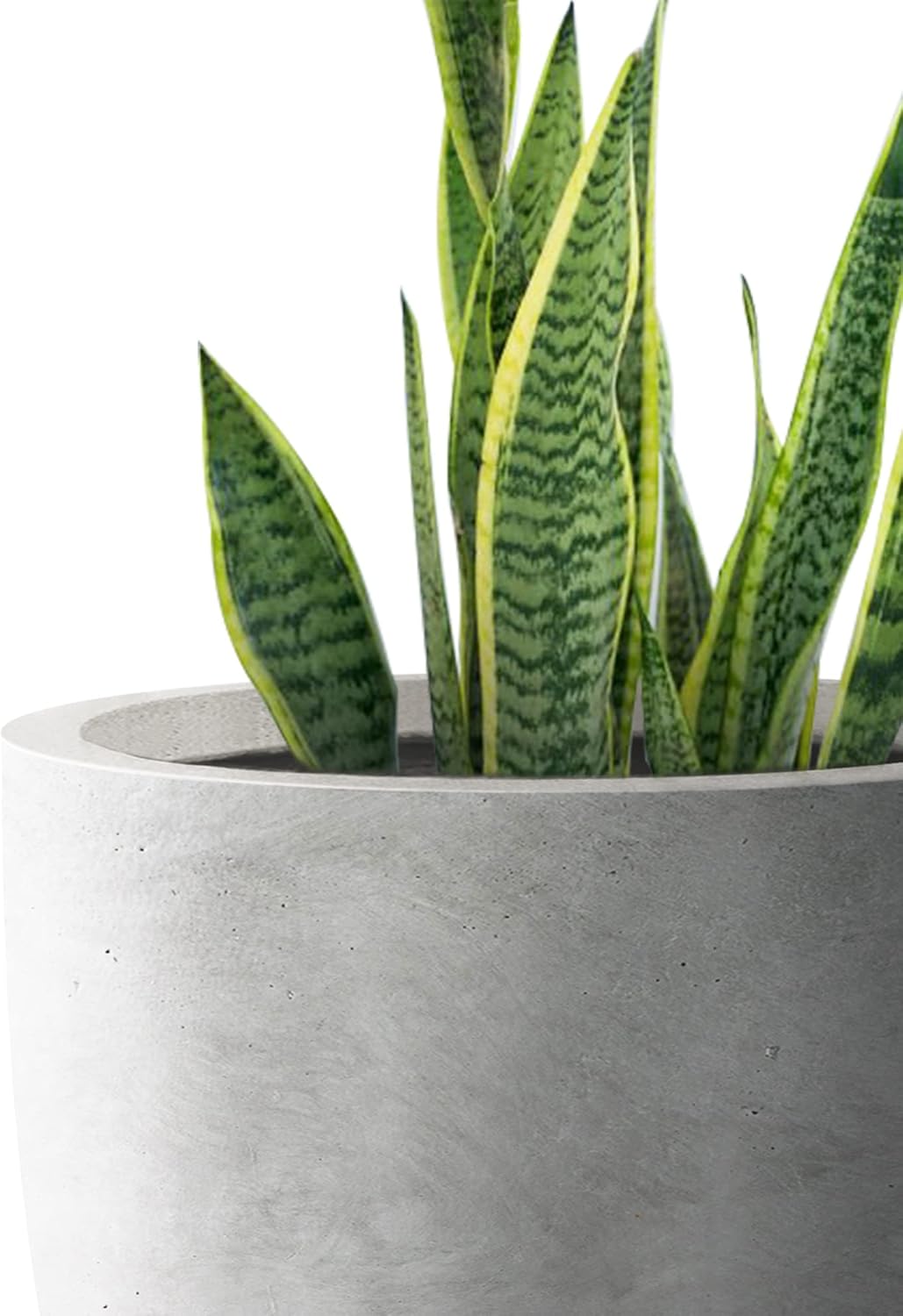 Kante 18 Inch Dia Round Concrete Planter, Indoor Outdoor Large Plant Pot with Drainage Hole and Rubber Plug for Home Patio Garden, Natural Concrete