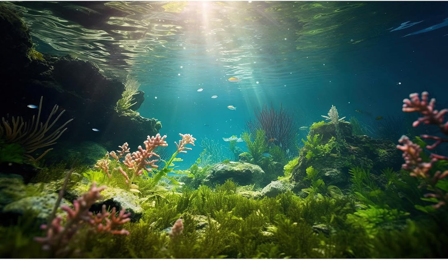 Ocean Floor Fish Tank Background Under The Sea Aquarium Background Underwater Aquatic Plants Sunray Terrarium Backgrounds Deep Sea Rock Tropical Aquarium Fish Tank Backgrounds Decors 72x18in