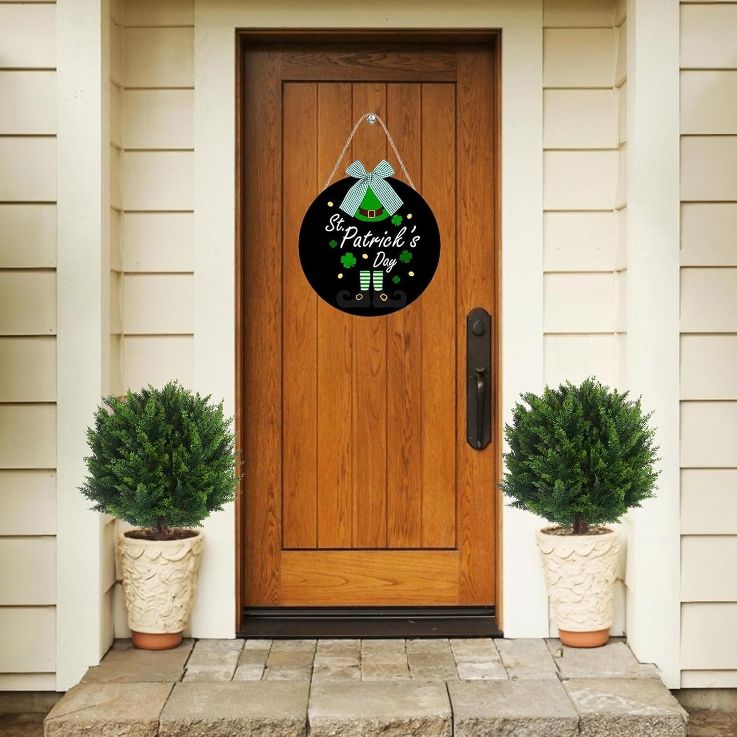 22''T Artificial Cedar Topiary Ball Tree 2 Pack, Outdoors Artificial Shrubs Faux Plants Uv Rated Perfect for Outdoor, Indoor - Easy to Install.