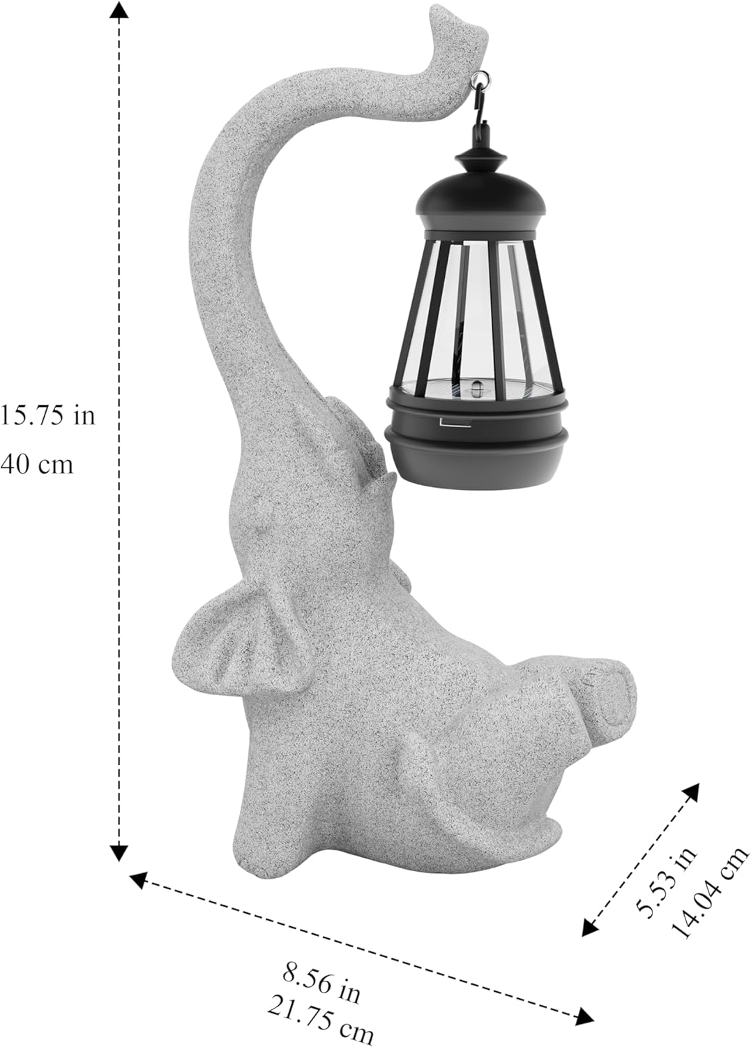 Garden Decoration, Figurine, Lawn Statue, Sculpture Ornament, Animal Figurine - Cat Resin Statue with Lantern (Face Upward-D)